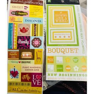 2- New - Sticker Sets- Embossed Family & Spring